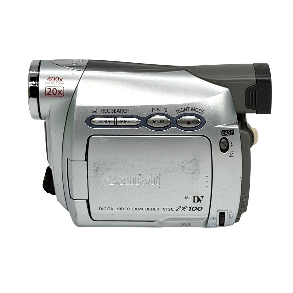 Canon ZR100 MiniDV Digital Video Camcorder ZR 100 A For Parts or Repair *Read*